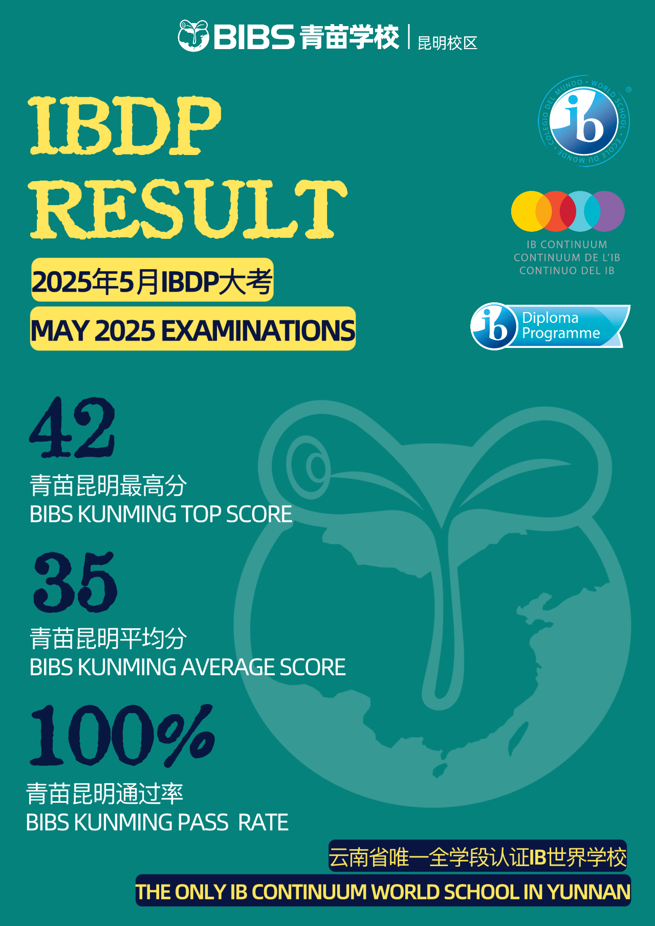 喜报！IB大考放榜，青苗昆明学子勇夺42分高分